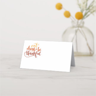 Carte De Placement Amusants Mangez Boire et Soyez Thanksgiving