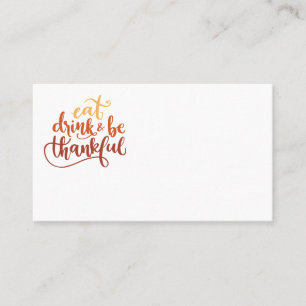 Carte De Placement Amusants Mangez Boire et Soyez Thanksgiving