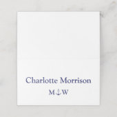 Carte De Placement Ancrage nautique bleu marine blanc coutume Mariage (Extérieur déplié)