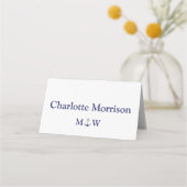 Carte De Placement Ancrage nautique bleu marine blanc coutume Mariage (Devant)
