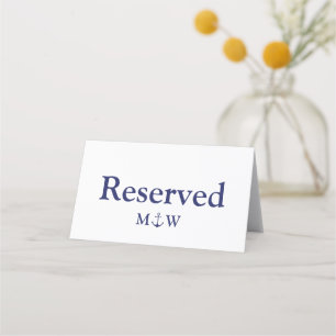 Carte De Placement Ancrage nautique bleu marine blanc réservé Mariage