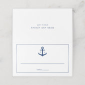 Carte De Placement Ancre bleu marine Monogramme Mariage nautique (Extérieur déplié)