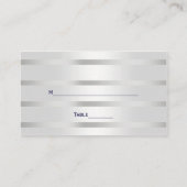 Carte De Placement Ancre Bleue Argent Blanc Cercle Marine Monogramme (Dos)