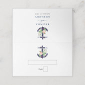 Carte De Placement Ancre Botanique Floral Nautique Mariage d'été (Extérieur déplié)
