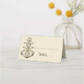 Carte De Placement Ancre de navire Brown Tan Nautique bateau Mariage  (Devant)