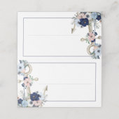 Carte De Placement Ancre florale marine Mariage bleu marine (Extérieur déplié)
