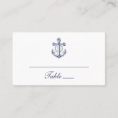 Carte De Placement Ancre Marine Bleu Marine Mariage nautique (Devant)