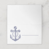 Carte De Placement Ancre Marine Océan Bleu Marine Mariage nautique (Extérieur déplié)