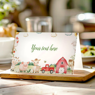 Carte De Placement Animaux de ferme Barnyard fête d'anniversaire tent