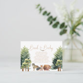 Carte De Placement Animaux des bois | Livre Pour Baby Insert Card | W (Debout devant)