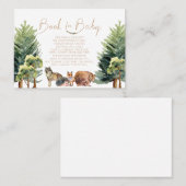 Carte De Placement Animaux des bois | Livre Pour Baby Insert Card | W (Devant / Derrière)