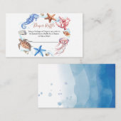 Carte De Placement Animaux marins sous le chapeau de mer (Devant / Derrière)