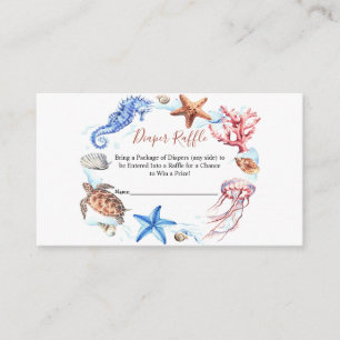 Carte De Placement Animaux marins sous le chapeau de mer