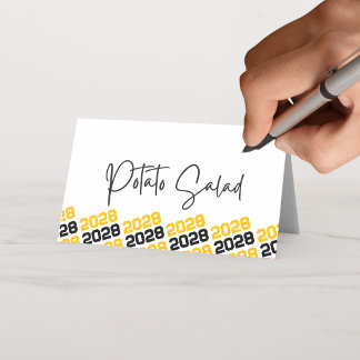 Carte De Placement Année de la promotion de graduation Or & Noir plia