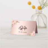 Carte De Placement Anniversaire de fête pampas herbe brush floraux ro (Dos)