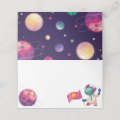 Carte De Placement Anniversaire du garçon - Espace extra-atmosphériqu (Extérieur déplié)
