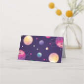 Carte De Placement Anniversaire du garçon - Espace extra-atmosphériqu (Dos)