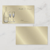 Carte De Placement Anniversaire du Mariage de Champagne d'argent Cart (Devant / Derrière)
