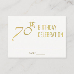 CARTE DE PLACEMENT ANNIVERSAIRE ÉLÉGANT SIMPLE DE LA TYPOGRAPHIE 70