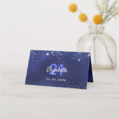 Carte De Placement Anniversaire marine bleu parties scintillant scint (Dos)