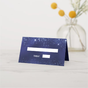 Carte De Placement Anniversaire marine bleu parties scintillant scint