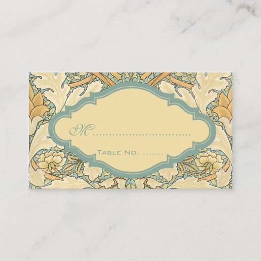 Carte De Placement Antique Victorien William Morris St. James Floral (Devant)