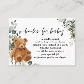Carte De Placement Apporter un livre Baby shower de la verdure Ours (Devant)