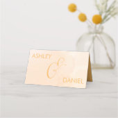 Carte De Placement Apricot Aquarelle Mariage Numéro de table Carte de (Dos)