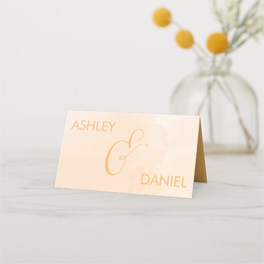Carte De Placement Apricot Aquarelle Mariage Numéro de table Carte de (Dos)