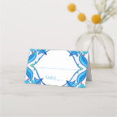 Carte De Placement Aqua Blue Talavera tuiles mariage monogrammé (Devant)