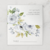 CARTE DE PLACEMENT AQUA ROMANTIQUE DOUX COULEUR D'EAU BLEU FLORALE (Extérieur déplié)