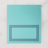Carte De Placement Aqua Turquoise avec trois bordures bleu marine (Extérieur déplié)
