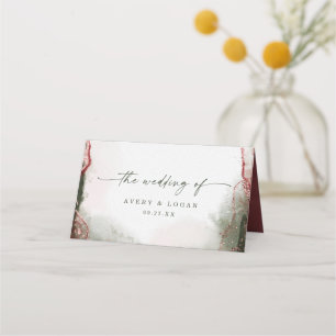 Carte De Placement Aquarelle Abstraite moderne Terra Rosa Mariage