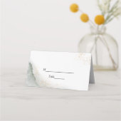 Carte De Placement Aquarelle Abstraite Pinceau vert et or (Devant)