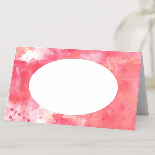 Carte De Placement Aquarelle Abstraite rose