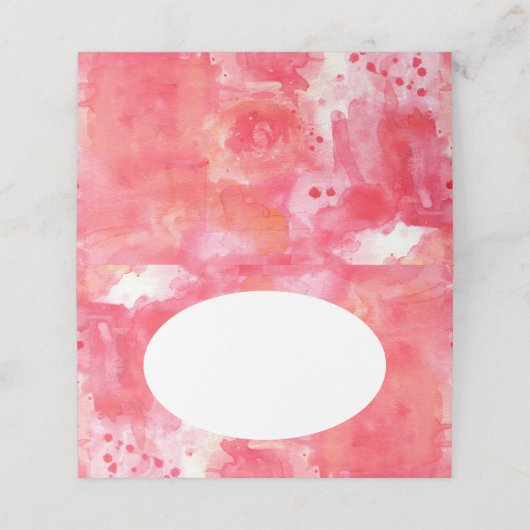 Carte De Placement Aquarelle Abstraite rose (Extérieur déplié)