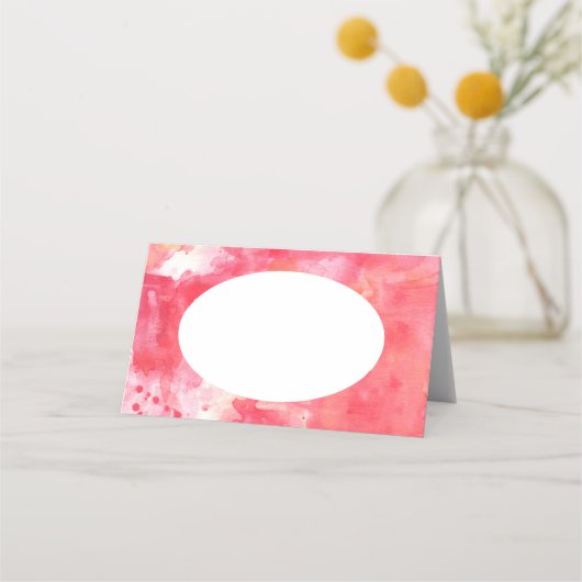 Carte De Placement Aquarelle Abstraite rose (Devant)