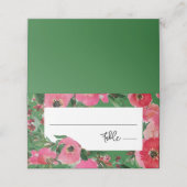 Carte De Placement Aquarelle Anemone Mariage vert (Extérieur déplié)