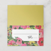 Carte De Placement Aquarelle Anéone Jaune Mariage (Extérieur déplié)