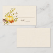 Carte De Placement Aquarelle Automne Citrouille et Mariage Feuille Ap (Devant / Derrière)