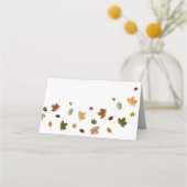 Carte De Placement Aquarelle Automne Feuilles Citrouille (Dos)