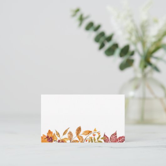 Carte De Placement Aquarelle Automne quitte Garland Mariage de automn (Debout devant)