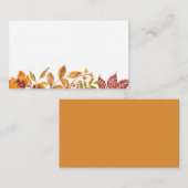 Carte De Placement Aquarelle Automne quitte Garland Mariage de automn (Devant / Derrière)