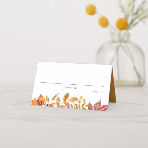 Carte De Placement Aquarelle Automne quitte le choix de repas Mariage