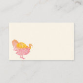 Carte De Placement Aquarelle Automne Thankgiving Turquie (Dos)