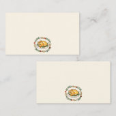 Carte De Placement Aquarelle Automne Thankgiving Turquie (Devant / Derrière)