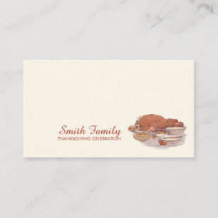 Carte De Placement Aquarelle Automne Thankgiving Turquie