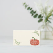 Carte De Placement Aquarelle Automne Thanksgiving Citrouille (Debout devant)