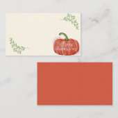 Carte De Placement Aquarelle Automne Thanksgiving Citrouille (Devant / Derrière)
