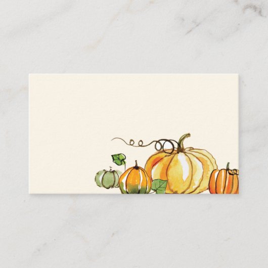 Carte De Placement Aquarelle Automne Thanksgiving Thanksgiving Theme (Devant)